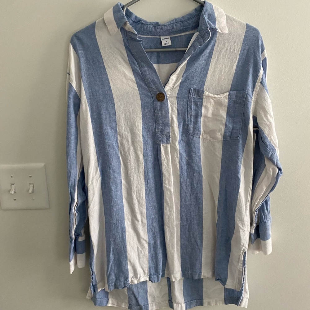 Striped Cotton/Linen blend Shirt